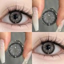 Lentes de contacto de color anuales con dioptrías -3.75 en estilo anime con patrón de telaraña blanca, lentes decorativas para cosplay y estilización de ojos 2