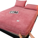 Lenzuolo elasticizzato in pile 150 × 200 × 25 cm Lenzuolo invernale caldo per materasso Pile corallo morbido Elastico con bordo 10