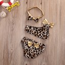 Leopardbikini med pandebånd til piger 1