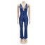 Leoparden-Jumpsuit für Damen mit tiefem Ausschnitt 3