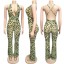 Leoparden-Jumpsuit für Damen mit tiefem Ausschnitt 2