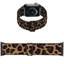 Leopardowy elastyczny nylonowy pasek 42 mm do Apple Watch s10 Regulowany elastyczny pasek z miękkiego nylonu z stalową złączką 2