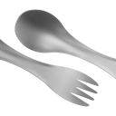 Lepel met vork 2 in 1 16,5 cm ultralichte draagbare servies zilveren camping lepel vork voor kamperen picknick en reizen 2 stuks 3