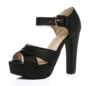 Leren platform sandalen voor dames 3