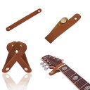 Leren strap onder de nul fret met metalen knop Houder om de hals van de gitaar Veilige bevestiging voor akoestische en klassieke gitaren 3