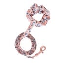Lesă pentru câini cu elastic pentru mână Lungime 150 cm și imprimeu floral pe toată lungimea Carabină metalică cu sistem de siguranță cu arc 2