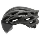Let cykelhjelm med magnetiske, aftagelige beskyttelsesbriller, ventilationshuller, unisex størrelse 54-61 cm, beskyttende cykelhjelm 5