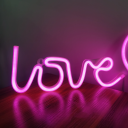 Letrero de neón LED para pared "amor" 35 x 13 cm Decoración de luz rosa para pared Alimentación por USB o 3 pilas AA Decoración romántica 2