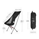 Lettino Pieghevole Portatile 98 x 48 x 92 cm Altezza seduta 41 cm Capacità di carico 150 kg Lettino da esterno comodo per giardino campeggio spiaggia 2