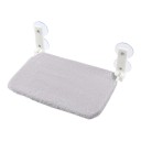 Letto pieghevole per gatti da finestra 45 x 30 cm Doppie ventose Morbido peluche caldo Grigio Lettino panoramico per vetro e parete liscia 3