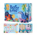 Libro adesivo con velcro mondo marino per contare e numeri 10 pagine cartone blu gioco educativo per bambini 1