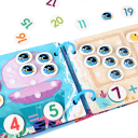 Libro adesivo con velcro mondo marino per contare e numeri 10 pagine cartone blu gioco educativo per bambini 2