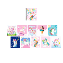 Libro de pegatinas Unicornio pegado por números 22,8 x 20,9 cm espiral rosa creación infantil con pegatinas 2
