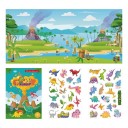 Libro degli adesivi con dinosauri per incollare adesivi su sfondo 240 x 170 mm PVC turchese divertimento creativo per bambini 2