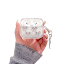 Lichotivý stříbrný průhledný kryt pro AirPods Pro 2 s mašlí a přívěskem Ochranný měkký kryt na sluchátka s elegantním designem 4