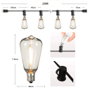 Lichterkette 20 m mit 48 E12-Fassungen und 1W-Glühbirnen IP44 Wasserfest 220V Warmweiß 2200K Außenbeleuchtung mit männlichem und weiblichem Stecker 4