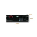 LiFePO4 baterie 51,2 V 120 Ah 16S se smart BMS 100 A a dotykovým LCD displejem 440 x 385 x 195 mm 6000 cyklů černá solární úložiště 2