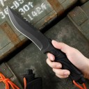 Lige Taktisk Campingkniv 20cm Rustfrit Stålklinge ABS Håndtag Nylon Skede Udendørsværktøj Bushcraft Vandring Overlevelsesudstyr 3