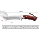 Lige udendørs kniv i rustfrit stål 23 cm med læderskede Taktisk kniv til naturen Camping Vandring Bushcraft Jagt EDC-udstyr Holdbart design 2