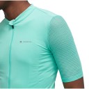 Ligero y transpirable maillot de ciclismo para hombre con manga corta y cremallera de longitud completa con mangas de malla y bolsillo 13