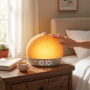 Light Alarm Clock with Sunrise and Sunset Simulation Sound Device with 30 Sounds and White Noise 12 RGB Colours Linen Shade For Bedroom 3