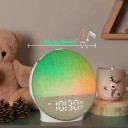 Light Alarm Clock with Sunrise Simulation Bluetooth Speaker 5 W White Noise and Natural Sounds 12 Colours of Light Diameter 15 cm White 3