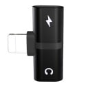 Lightning-adapteri 2x Lightning iPhone 7:lle ja uudemmille Samanaikainen lataus ja musiikin kuuntelu Kompakti muoto Tuki iOS 11.0.3 ja 1