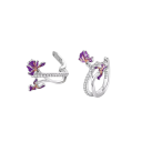 Lila Iris 925 Silber Creolen Ohrringe für Frauen Mode Schmuck Geschenke feiner Schmuck für den Alltag 3