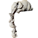 Lille boligdekoration til et bord eller en kommode Dekoration hængende over kanten Sæt med tre elefantfigurer Elefant med elefantkalve Elefanter, der holder deres snabler 10 x 5 x 5 cm 2
