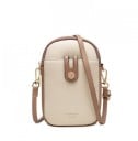 Lille dames crossbody taske med lynlås Forreste lomme med trykknap Aftagelig rem PU læder og polyester Mål 14 x 19 x 6 cm 2