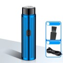 Lille elektrisk barbermaskine til mænd og kvinder Bærbar barbermaskine med roterende hoved i rustfrit stål Rejse genopladelig barbermaskine med batteriindikator 9,2 x 2,2 cm 2