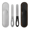 Lima per unghie in acciaio inossidabile 9 cm Grana diamantata Lima metallica bifacciale con custodia Manicure e pedicure professionale 1