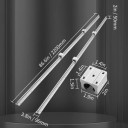 Lineaire geleidingsrails SBR20 set 2200 mm 2 rails en 4 lagerblokken afmetingen 2200 x 96 x 50 mm zilver voor verplaatsing 2