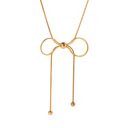 Linear Necklace 41.5 + 5.5 cm Stainless Steel Bow Delicate Fashion Jewellery for Women Adjustable Elegant Accessory 3