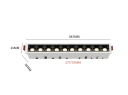 Lineární LED bodové stropní svítidlo 20W studená bílá 6000K zapuštěné osvětlení 285 mm do chodby 3