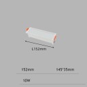 Lineární LED stropní svítidlo 10W neutrální bílá 4000K zapuštěné osvětlení 152 mm kovové světlo do chodby 4