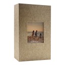Linen Photo Album 300 Pages 22.6 x 17.7 cm With a Window for a Photo in a Fabric Cover Suitable for Family Photos or as a Gift 3