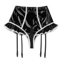 Lingerie en cuir érotique avec porte-jarretelles 7