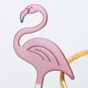 Linguriță de ceai cu flamingo roz pentru amestecarea cafelei și ceaiului Decor plat cu detalii gravate Oțel inoxidabil Lungime 13,1 cm Vas oval 4