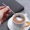 Lingurițe de ceai pentru cafea și ceai 7 buc Nereză Oțel Mâner subțire lung Bol mic rotund Lungime 12,7 cm Design minimalist modern 9
