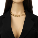 Linjära set halsband 36+7 cm och armband 17+5 cm Punk stort länkarmband Partysmycken present till kvinnor 2