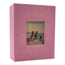 Linned fotoalbum 200 sider 22,6 x 17,7 cm Med vindue til billede i stofomslag 6