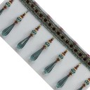 Lint met kristallen kralen franjes 11 cm x 1 m Polyester decoratieve tape met kralen voor het versieren van jurken, kleding en accessoires 12