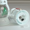 Linterna LED navideña con árbol de Navidad Linterna de plástico blanca con luz cálida intermitente Decoración para mesa o para colgar 2