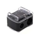 Lip and Eyebrow Pencil Sharpener Gentle Sharpener for Makeup Pencils Cosmetic Sharpener with Two Holes Dual-Hole Sharpener with Different Diameters 3.5 x 3 x 3 cm 1