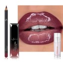 Lip Set 3 pcs Lip Liner Matte Lipstick Hydrating Lip Oil Non-Sticky Care for Daily Makeup 5