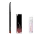 Lippen Set 3 Stück Konturenstift Lippenstift mit mattem Finish Feuchtigkeitsspendendes Lippenöl nicht klebrige Pflege für das Tagesmake-up 1