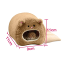 Lit de rongeurs doux marron 9 x 11 x 11 cm Maison en peluche chaude pour hamsters, cobayes et souris Refuge confortable avec rembourrage doux 2