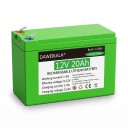 Lithiumbatterie 12 V 20 Ah DAWEIKALA mit integriertem BMS einschließlich Ladegerät und Krokodilklemmen Gehäuse aus ABS 150 x 65 x 96 mm Grün für 12V 1