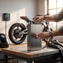 Lítiová batéria pre elektrický motocykel 60 V 20 Ah Hranaté puzdro so strieborným madlom Vrátane nabíjačky Čierna farba Náhradný akumulátor 60V 5